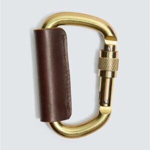NWT. Aaron Levine x Zara Special Collection Golden Carabiner with Leather Trim.